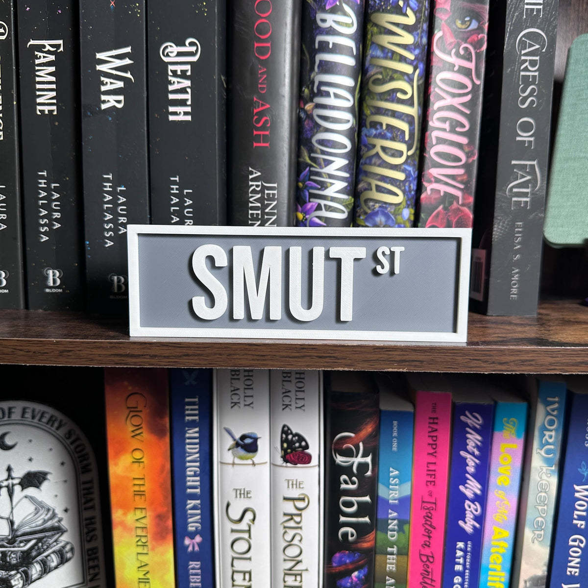 The Crafted Nook - Smut Street Sign | Bookshelf Decor: Sakura Pink