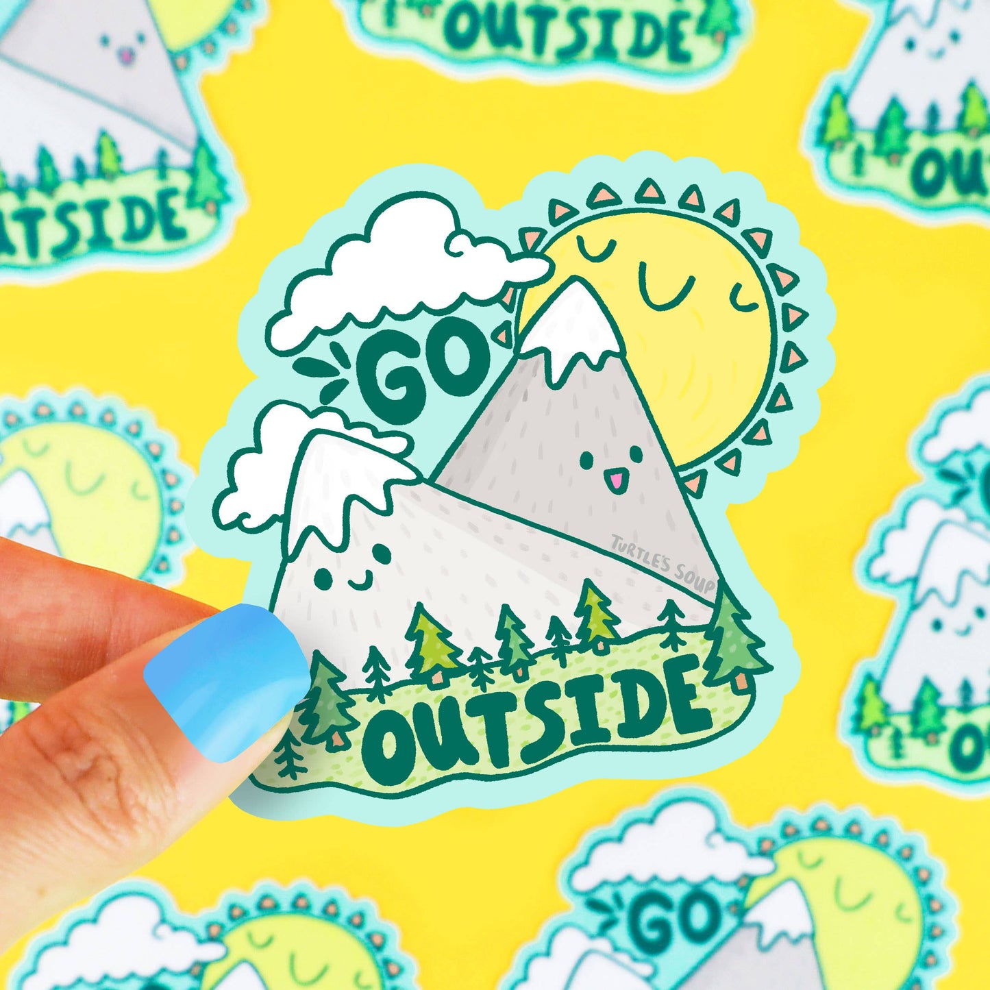 Turtle's Soup - Go Outside Adventure Happy Mountains Outdoorsy Vinyl Sticker