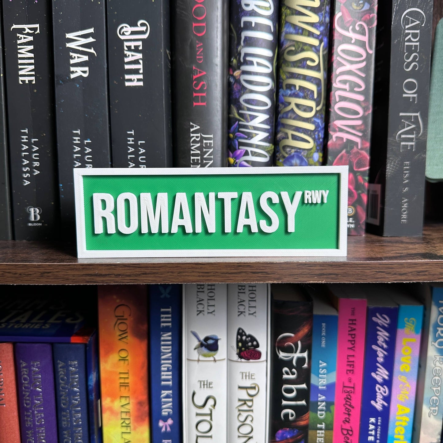 The Crafted Nook - Romantasy Street Sign | Bookshelf Decor: Purple