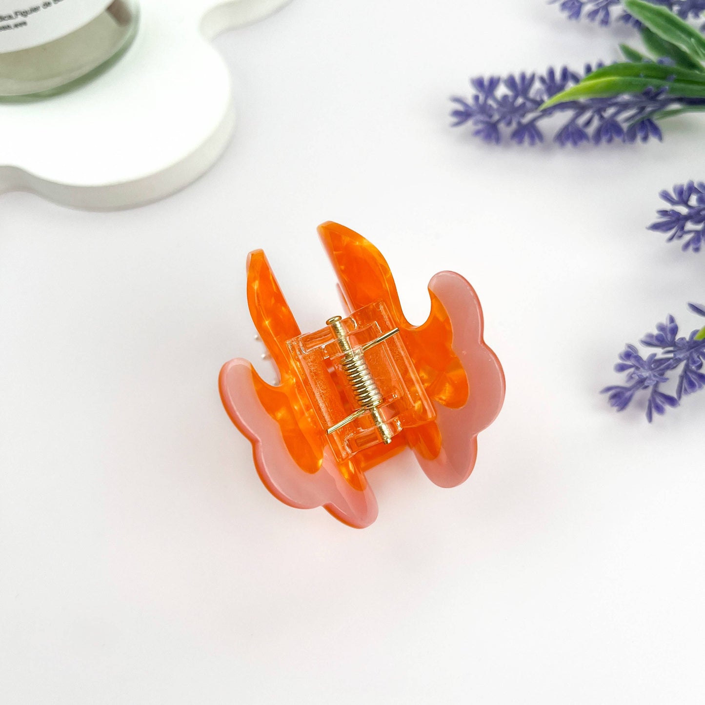 mildstyles - Exquisite Pearl Octopus Acetate Animal Hair Claw Clip: Orange