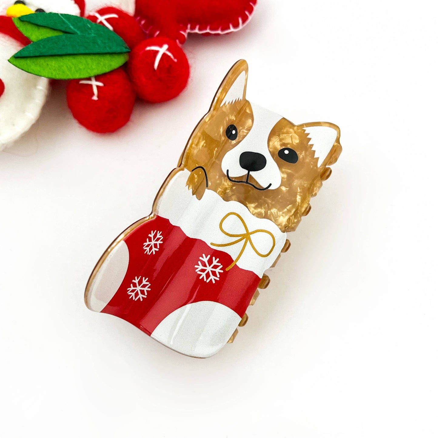 mildstyles - Christmas Festive Acrylic Printed Hair Claw: F
