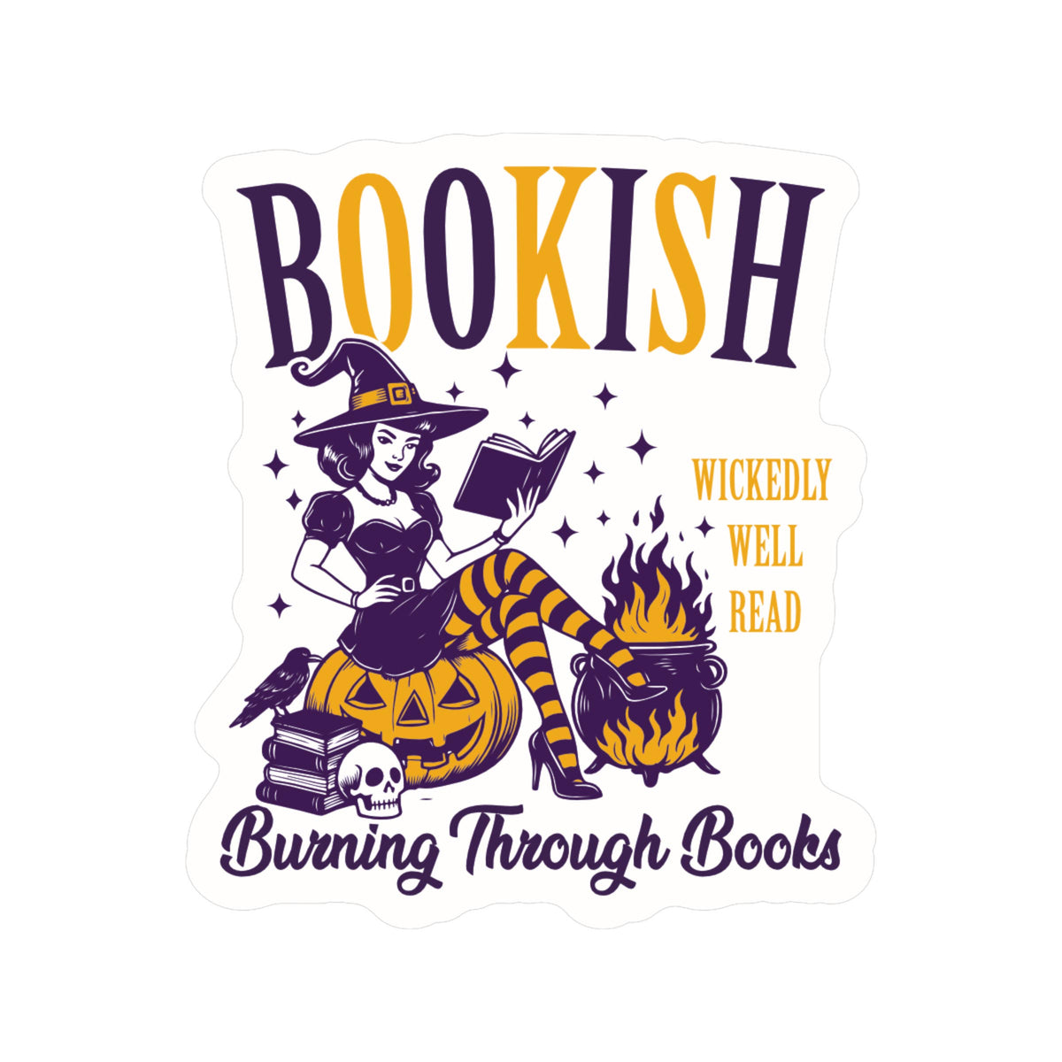 Juju and Moxie - Bookish Witch Halloween Fall High Quality Vinyl Sticker