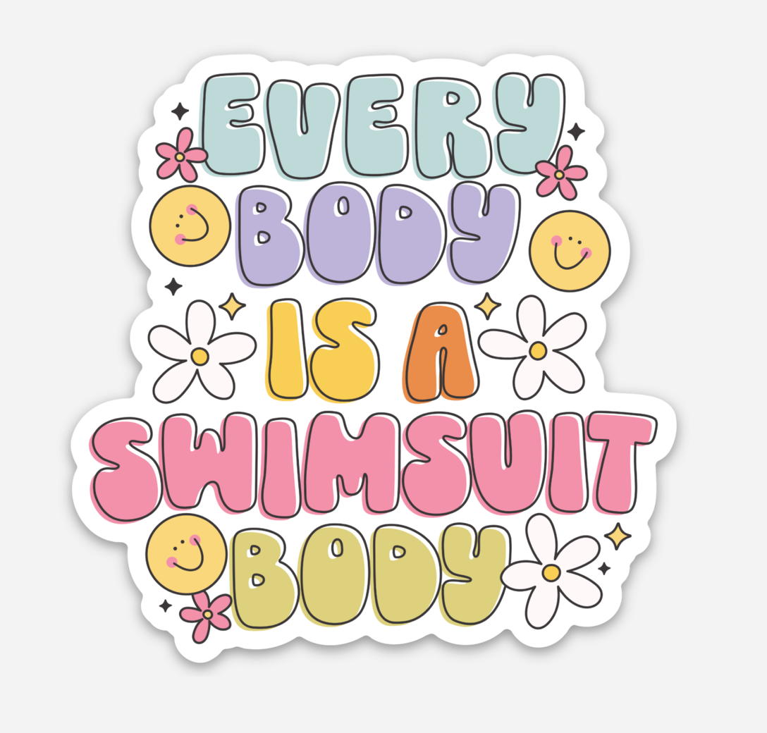 NatterDoodle - Every Body is a Swimsuit Body Positivity Healthy Sticker