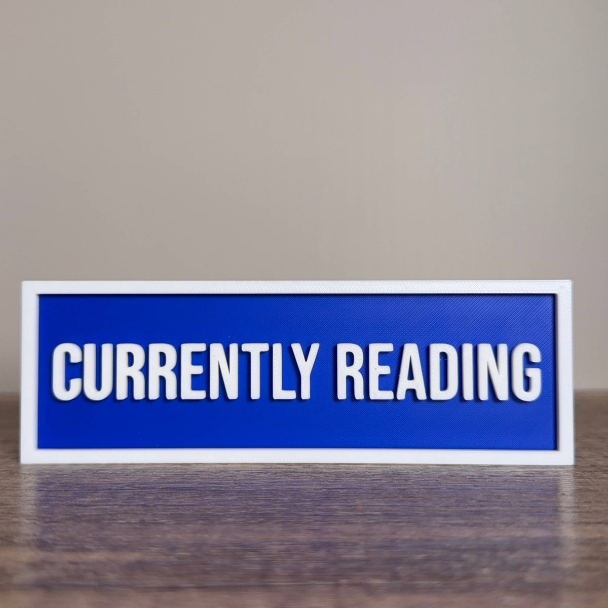 The Crafted Nook - Currently Reading Sign | Bookshelf Decor: Gray