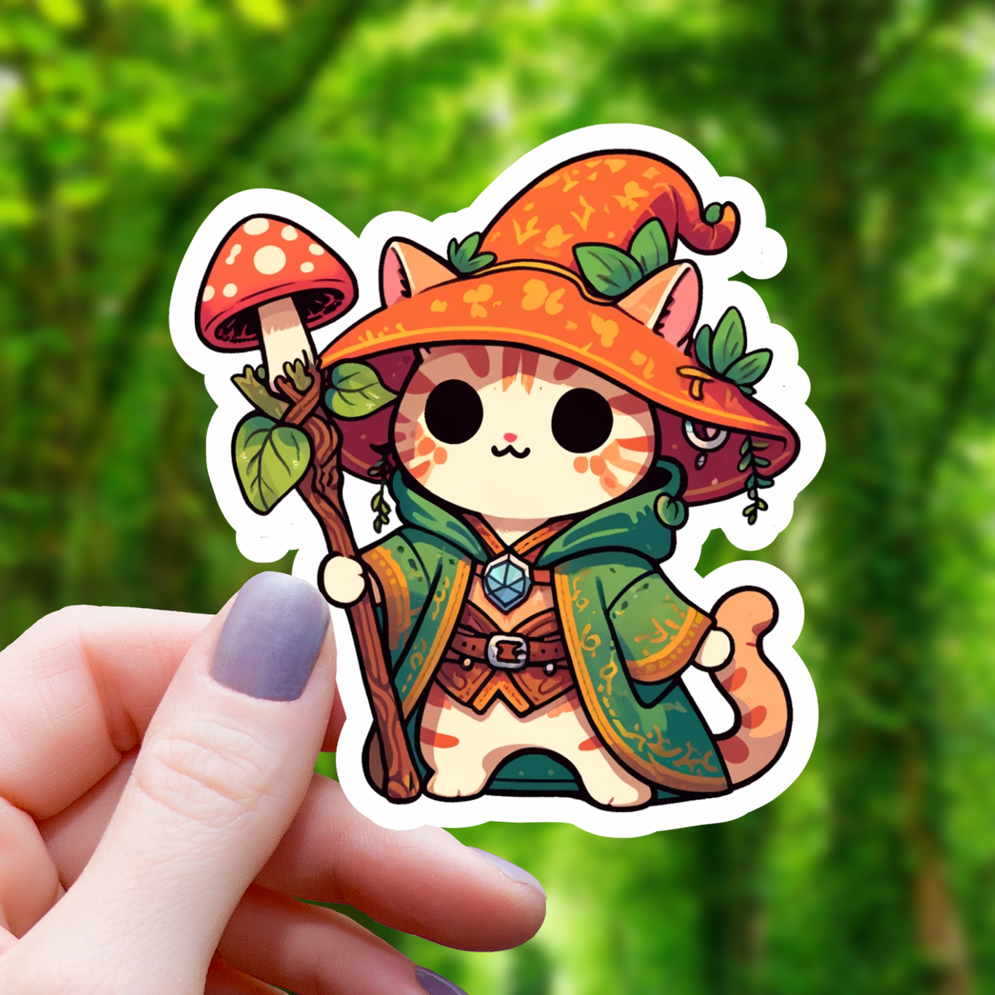 Mimic Gaming Co - Cat Mushroom Druid Sticker- 3"