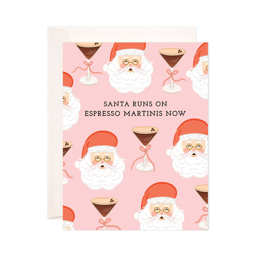 Bloomwolf Studio - Santa Martinis Greeting Card - Funny Christmas Card: Single Card