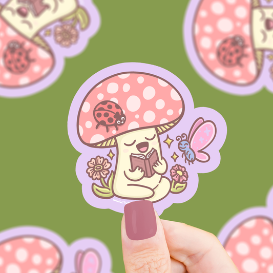 Turtle's Soup - Reading Mushroom Bookish Vinyl Sticker