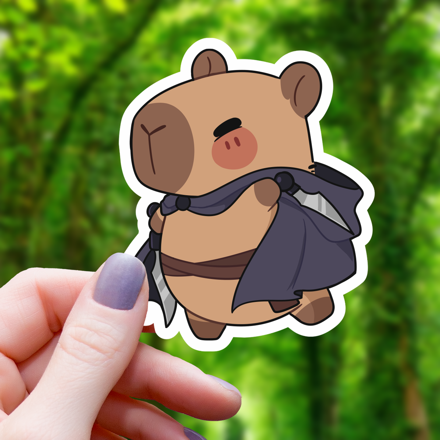 Mimic Gaming Co - Capybara TTRPG Class Rogue Sticker- 3"