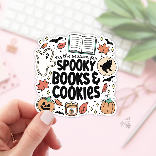 Book Lover Merch Shop - Halloween Spooky Books & Cookies Stickers / Bookish Stickers: 2''