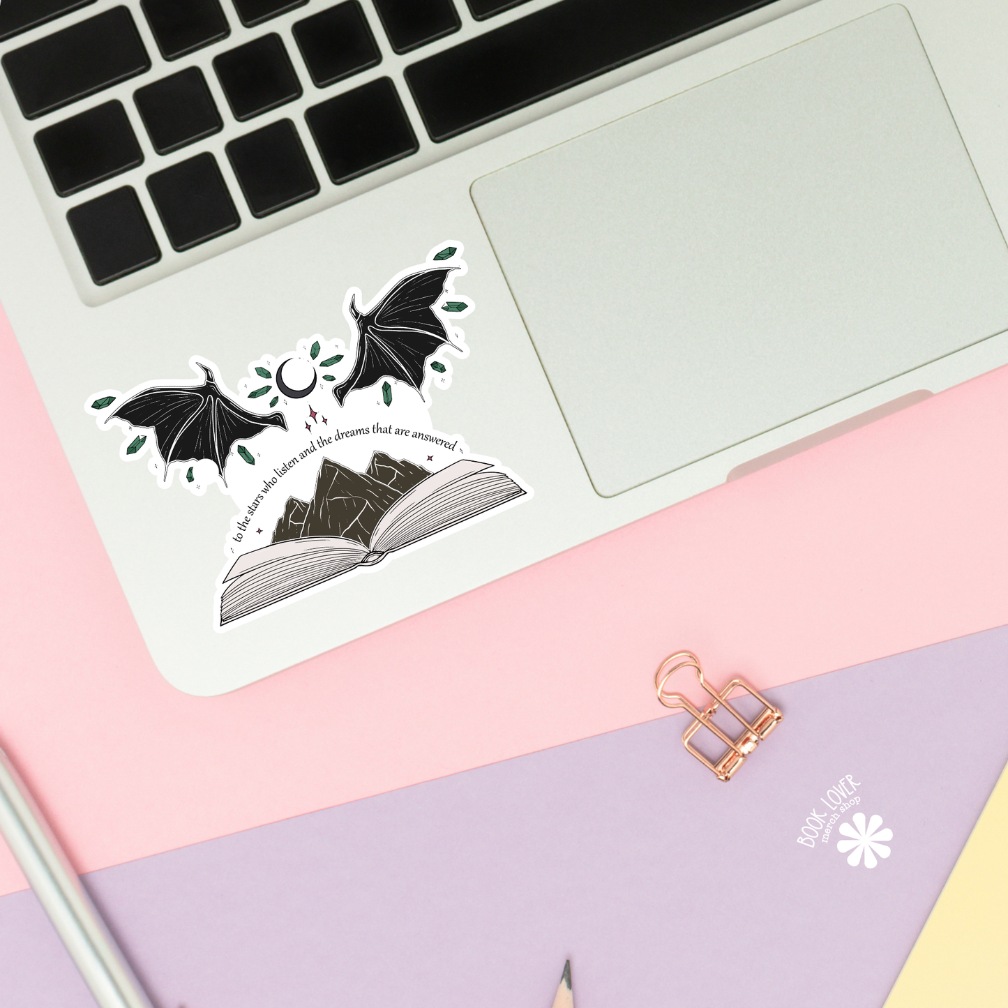 Book Lover Merch Shop - Dragon Wings Stickers / To The Stars Bookish Stickers / Book: 3''