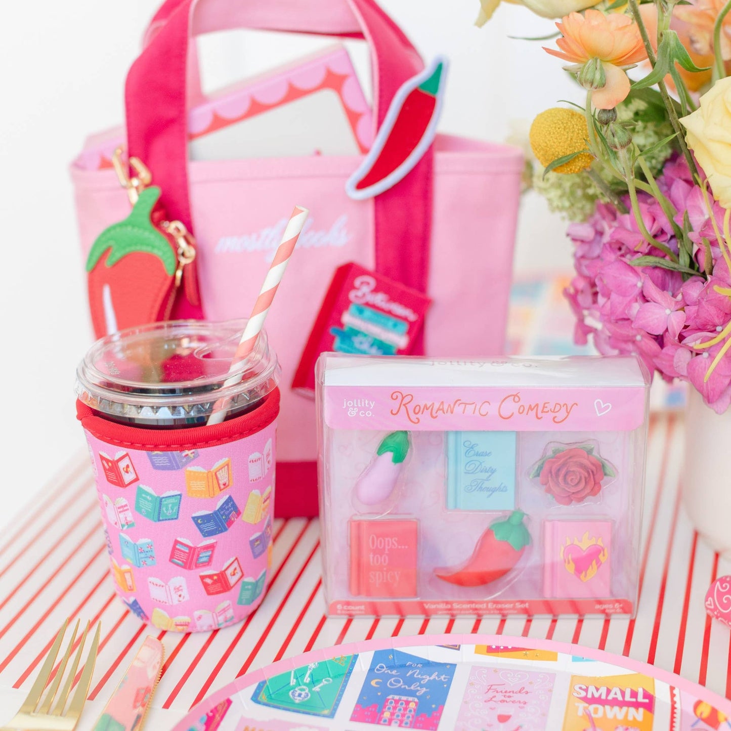Jollity & Co. + Daydream Society - Rom Com Book Themed Beverage Sleeve - 3 Style & SizeOptions : Small
