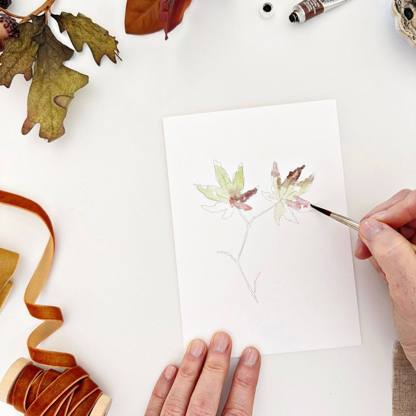 emily lex studio - Fall leaves paintable notecards