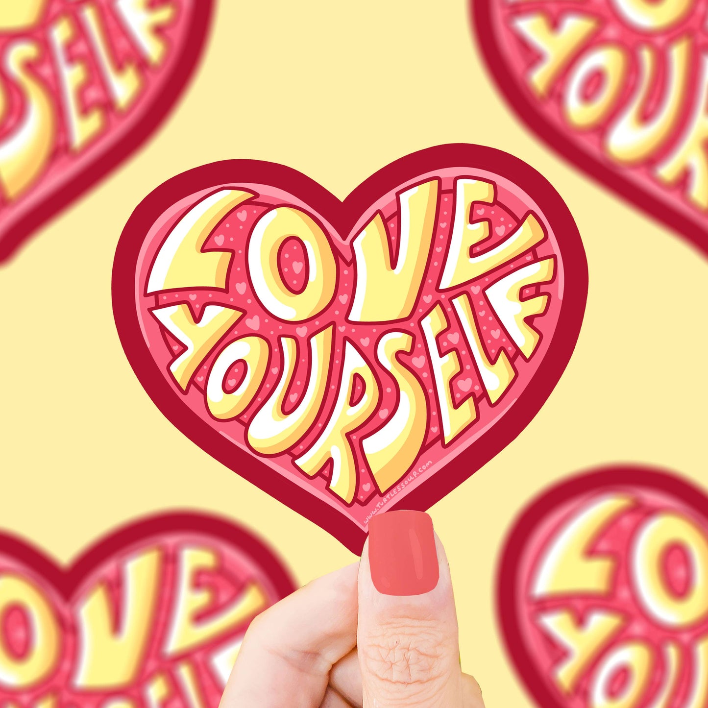 Turtle's Soup - Love Yourself Heart Positive Affirmation Vinyl Sticker