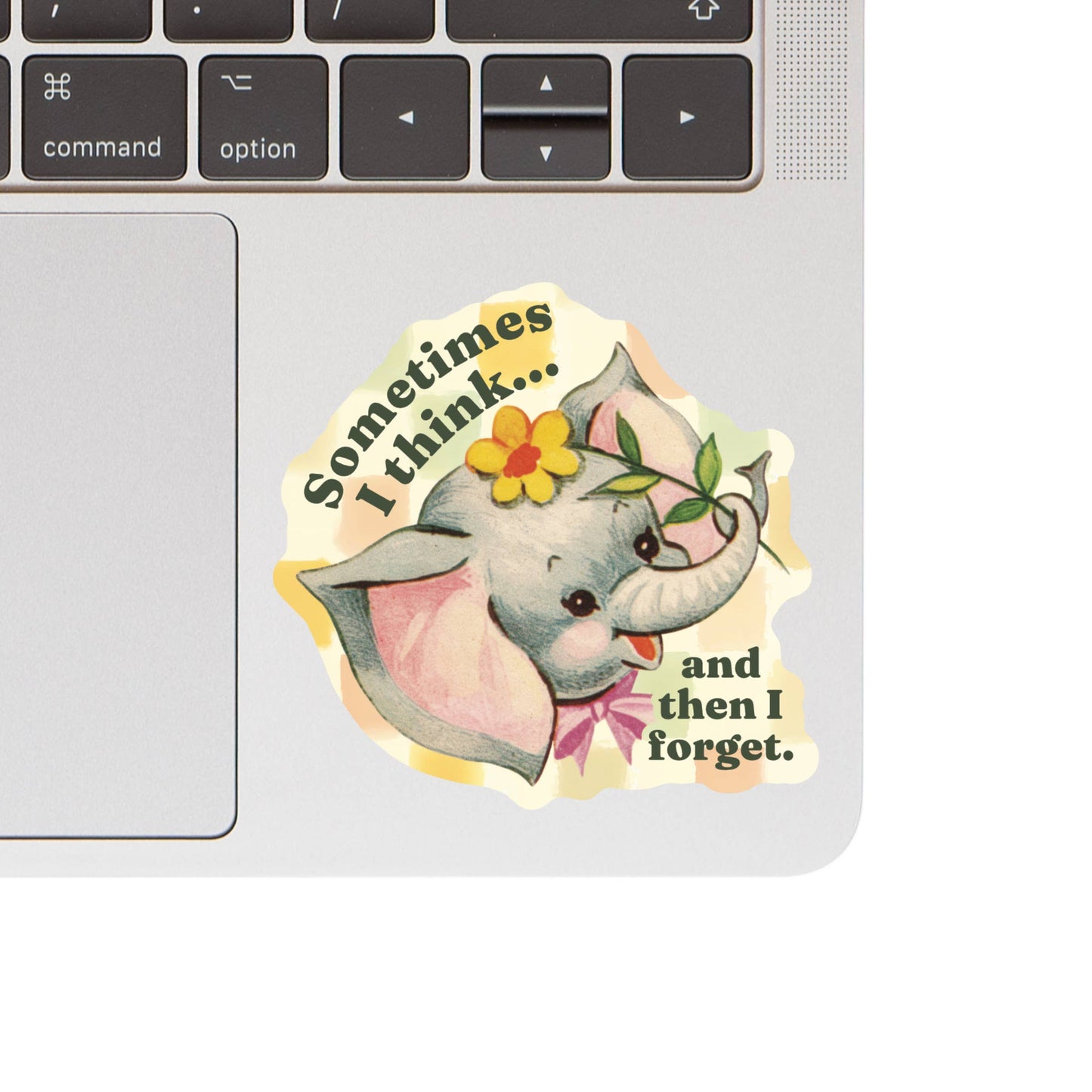 Juju and Moxie - I Think and Forget Elephant Funny High Quality Vinyl Sticker