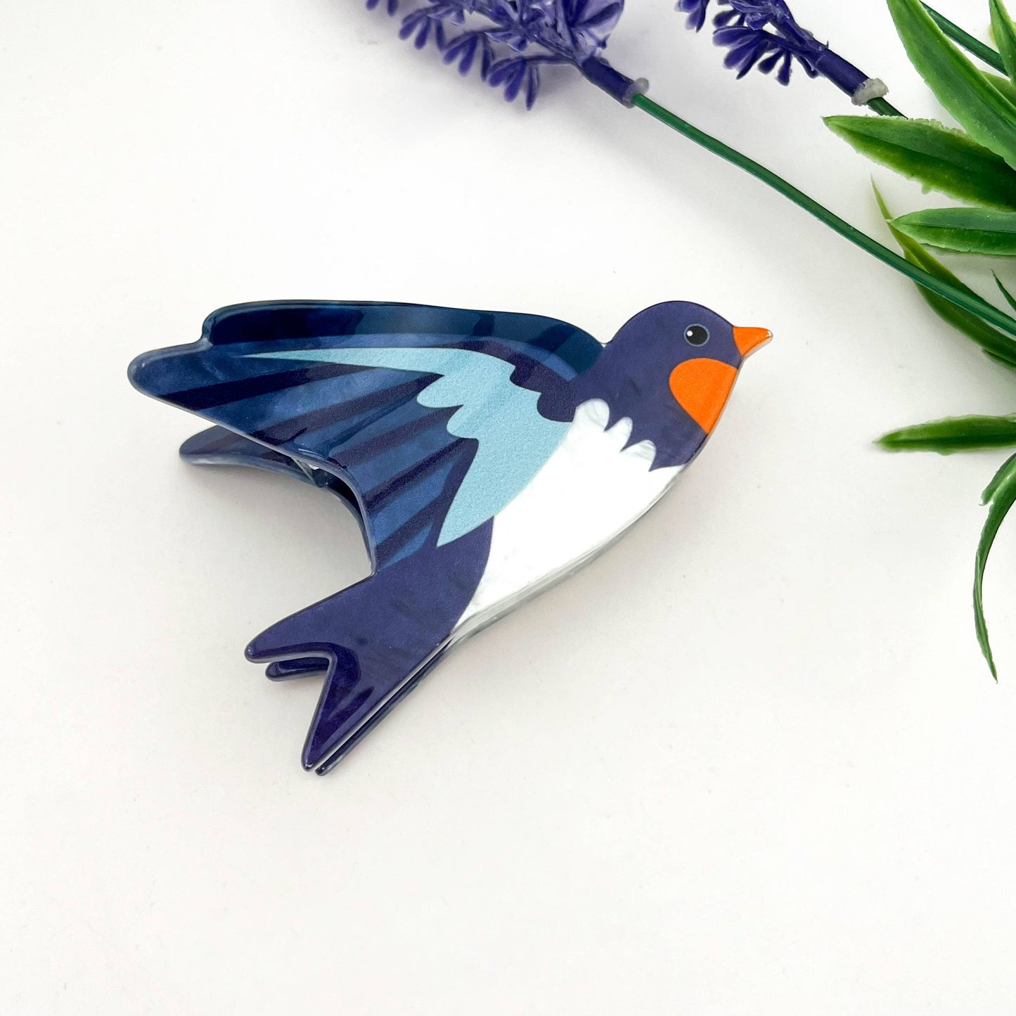 mildstyles - Realistic Parrot & Swallow Colorful Bird Hair Claw Clip: Black