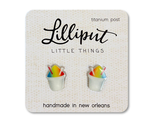 Lilliput Little Things - Snoball Earrings: Rainbow