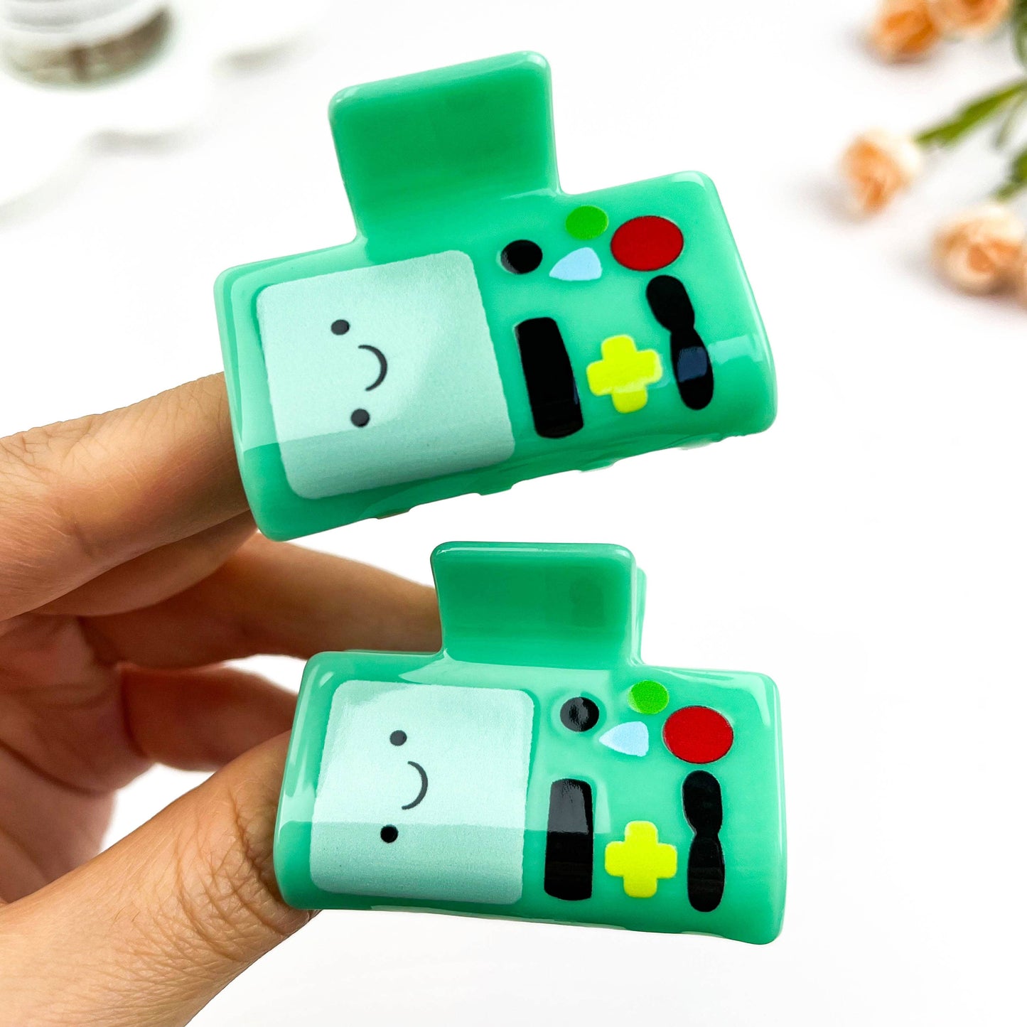 mildstyles - Cartoon Game Robot Print Claw Clip Fun Anime Style: Green