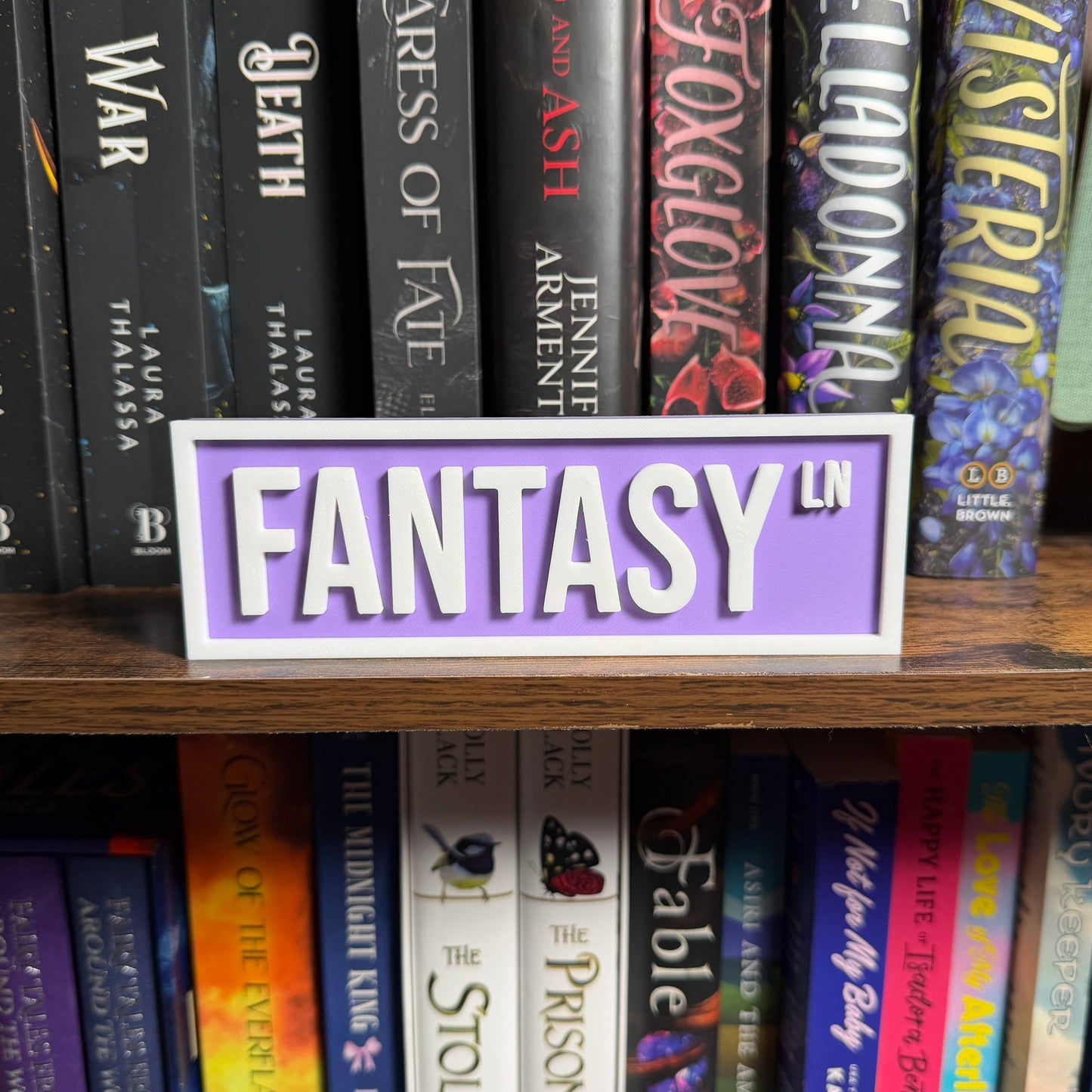 The Crafted Nook - Fantasy Street Sign | Bookshelf Decor: Lilac Purple