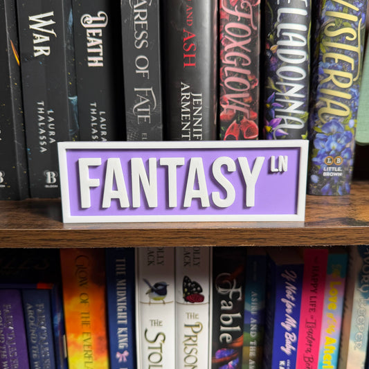 The Crafted Nook - Fantasy Street Sign | Bookshelf Decor: Lilac Purple