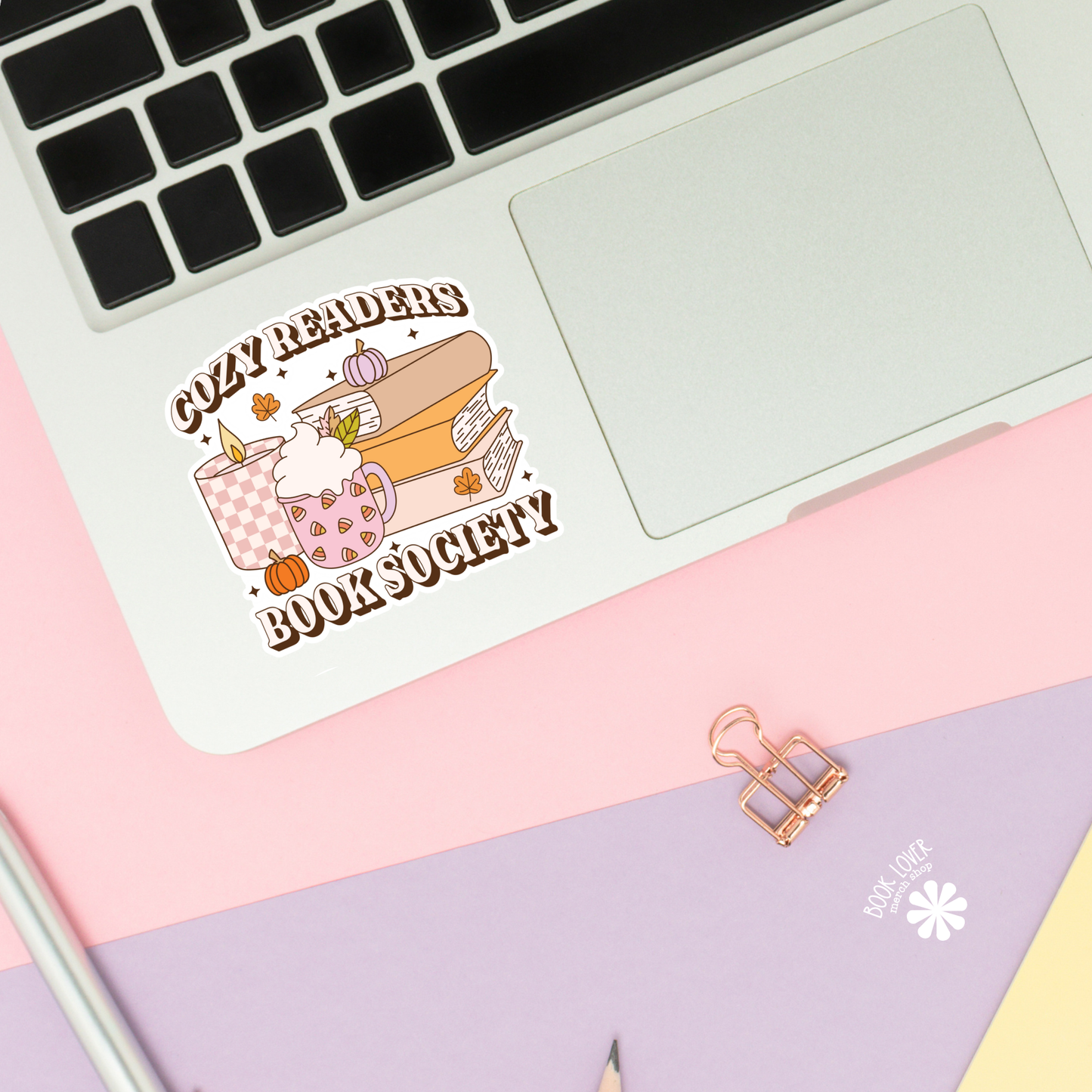 Book Lover Merch Shop - Cozy Readers Book Society Stickers / Bookish Stickers : 3''