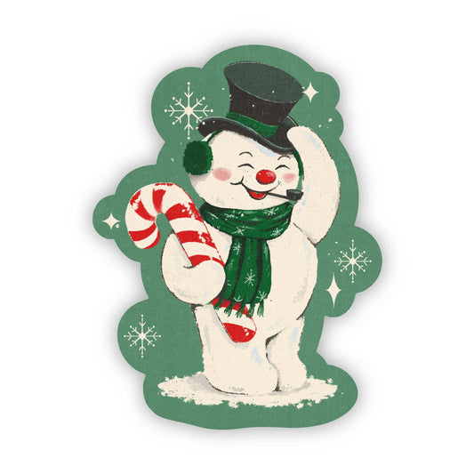 Big Moods - Snowman With Top Hat Vintage Christmas Sticker