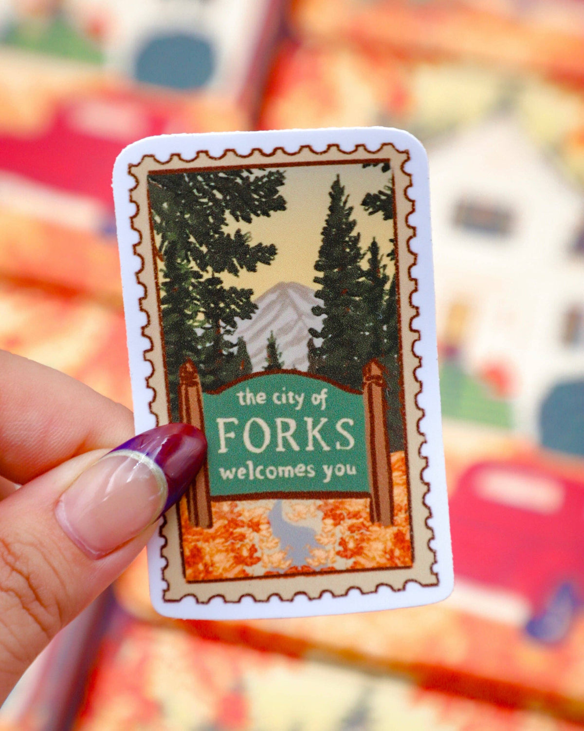 Furever Booked - Welcome to Forks Stamp Sticker