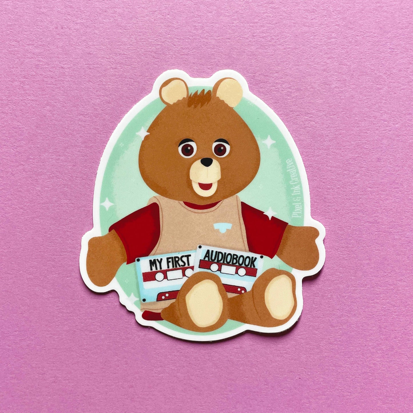 Pixel & Ink Creative - Teddy Ruxpin Audiobook Sticker | Pop Culture | Bookish Gift