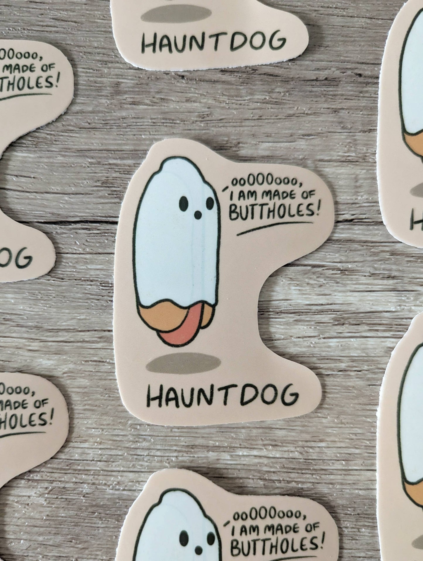 Sadsquatch - Haunt Dog - Cute Hotdog Ghost Funny Vinyl Sticker