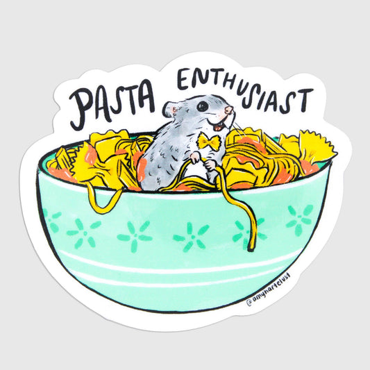 Amy Hartelust Art and Illustration - Pasta Enthusiast Vinyl Sticker