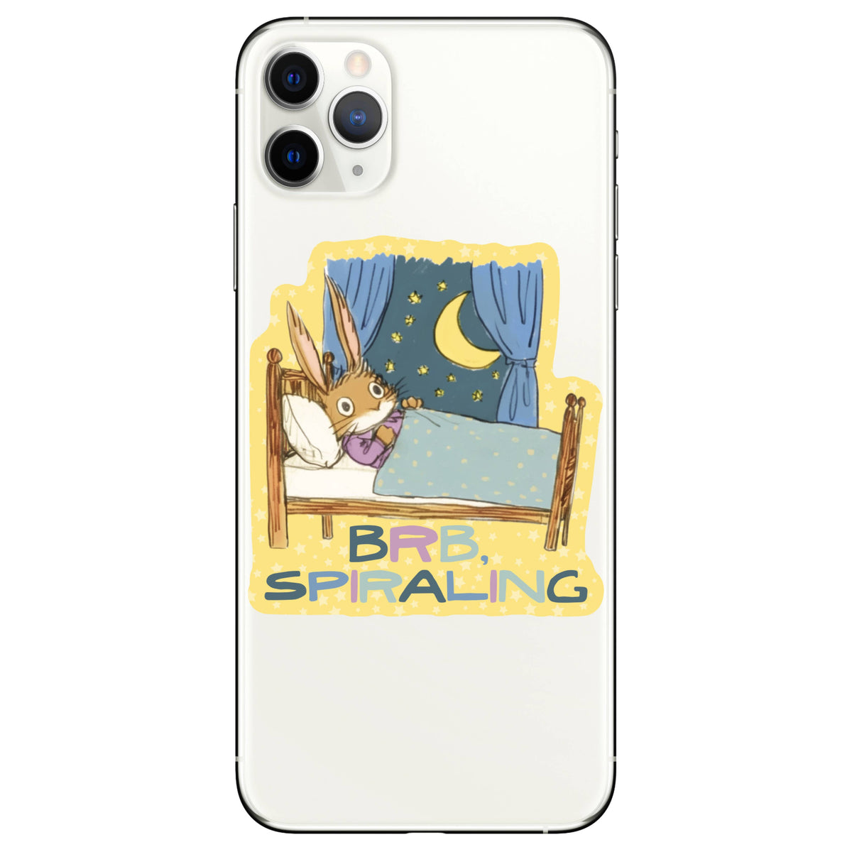 Juju and Moxie - BRB, Spiraling Funny Bunny High Quality Vinyl Sticker
