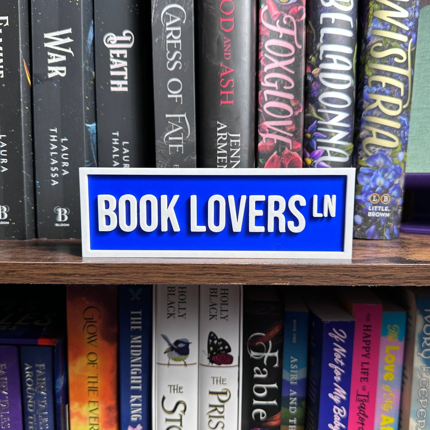 The Crafted Nook - Book Lovers Street Sign | Bookshelf Decor: Lilac Purple
