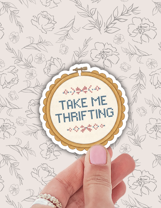 Lalatina Shop - Take Me Thrifting Thrift Lover sticker, cute decals