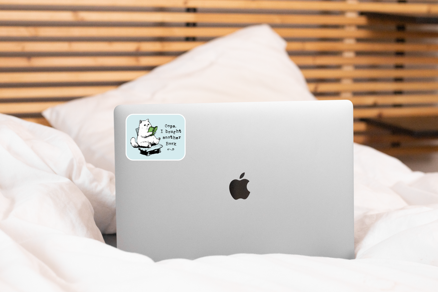 Yarnival - Oops I Bought Another Book Sticker - cat, cute, funny, shop