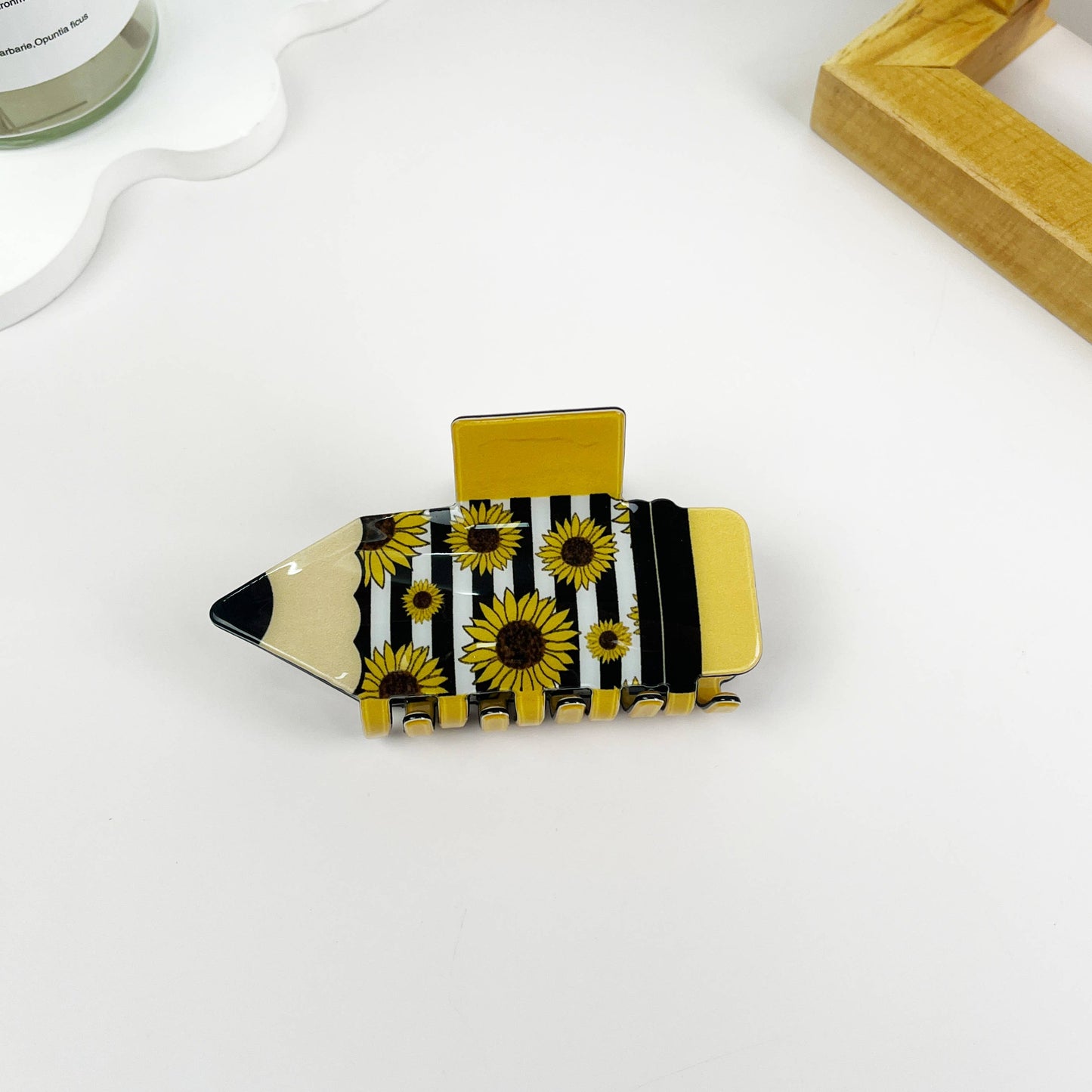 mildstyles - Sunflower Leopard Stripe Pencil Hair Claw Clip: C