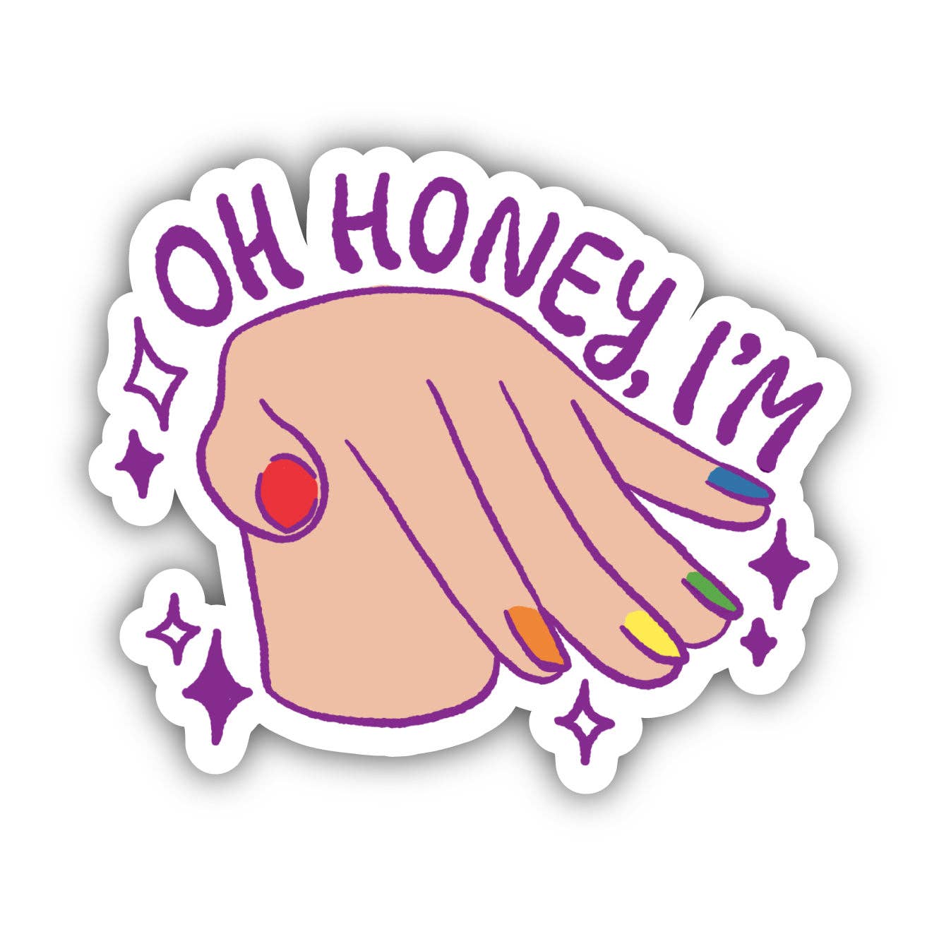 Big Moods - Oh Honey, I'm... Hand Flick Pride Sticker