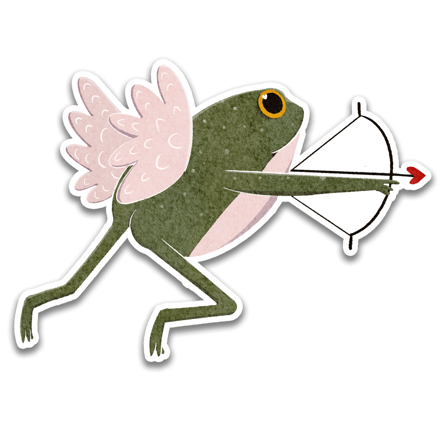 Stick With Finn - Cupid Frog Sticker: 3 x 2.63 in