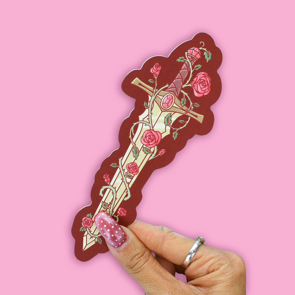 Turtle's Soup - Fantasy Sword and Roses Reading Gift Bookmark