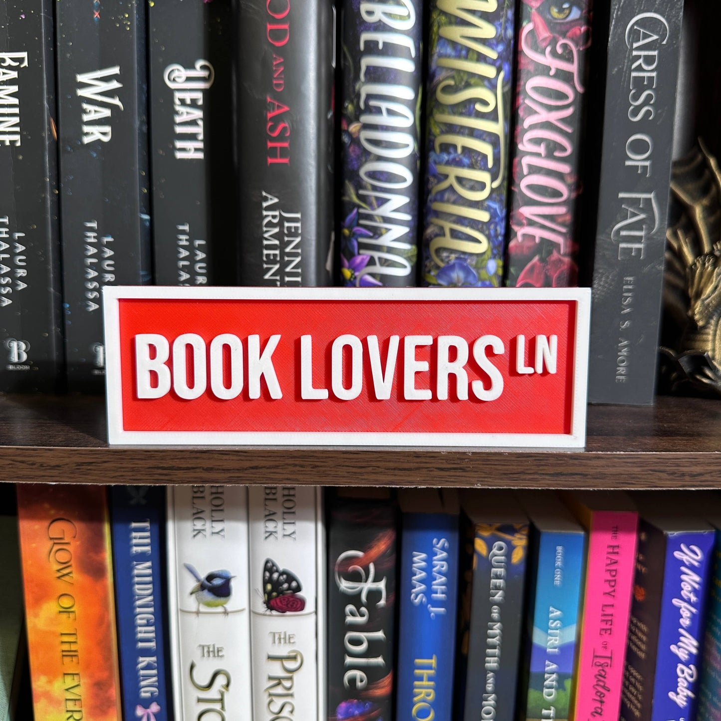 The Crafted Nook - Book Lovers Street Sign | Bookshelf Decor: Purple Pastel