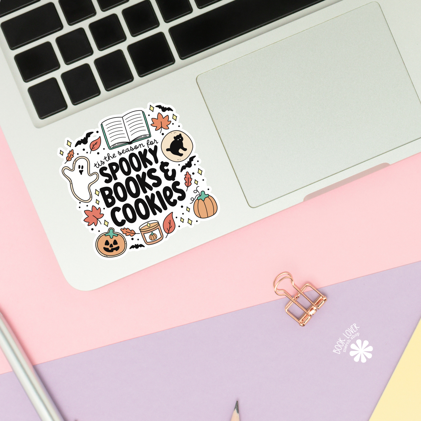 Book Lover Merch Shop - Halloween Spooky Books & Cookies Stickers / Bookish Stickers: 2''