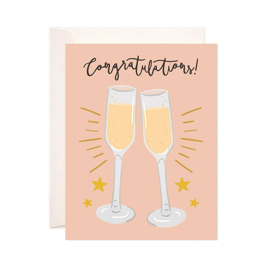 Bloomwolf Studio - Cheers Congrats Greeting Card - Congratulations Card