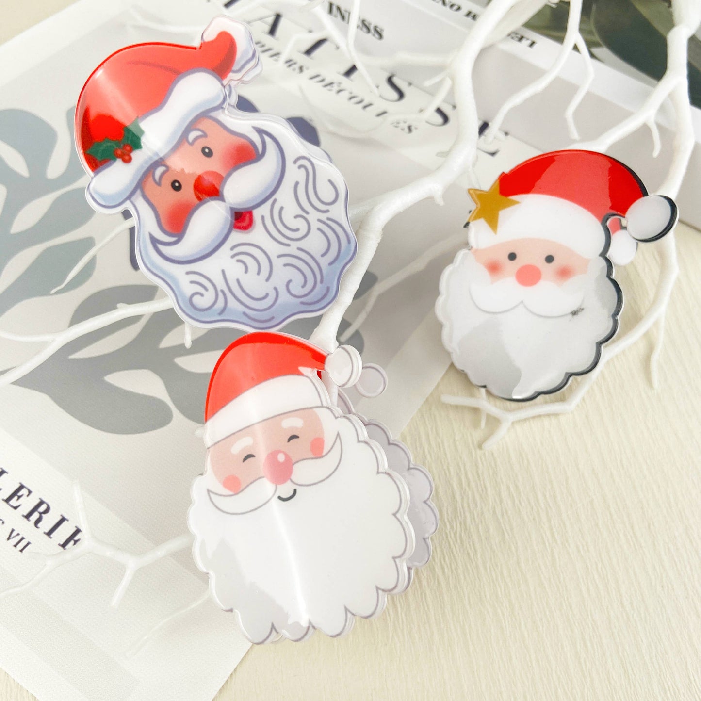 mildstyles - Christmas  Santa Hair Claw Clip,Christmas  tree Hair clip: B20-1-23