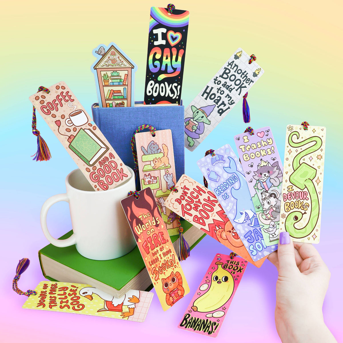 Turtle's Soup - I Devour Books, Snake, Bookish, Bookmark with Tassel