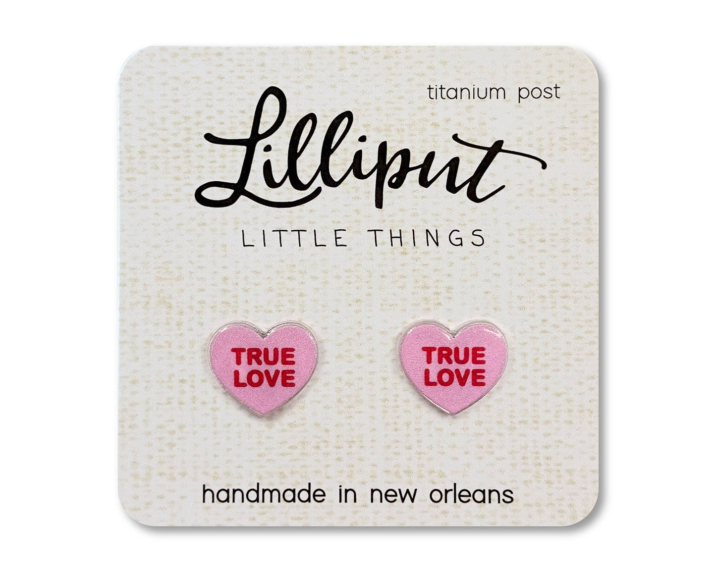 Lilliput Little Things - NEW Conversation Heart Earrings // Valentines Day: Green