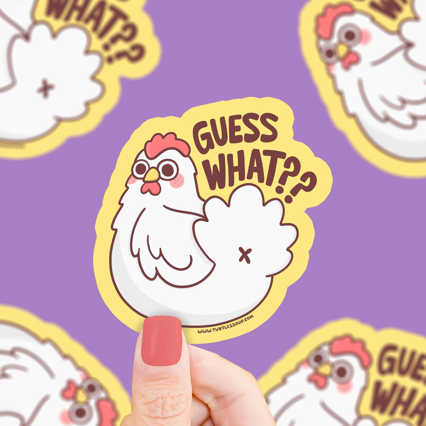 Turtle's Soup - Guess What Chicken Butt Vinyl Sticker