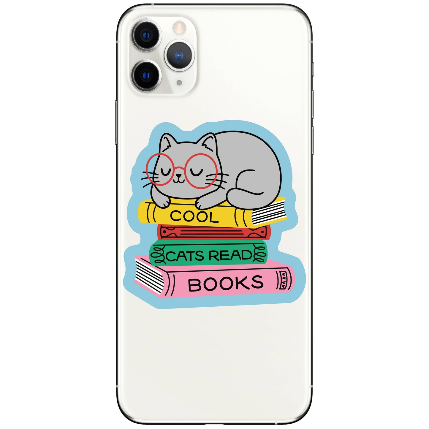 Juju and Moxie - Cute Kitty Cat Read Book Lit High Quality Vinyl Sticker