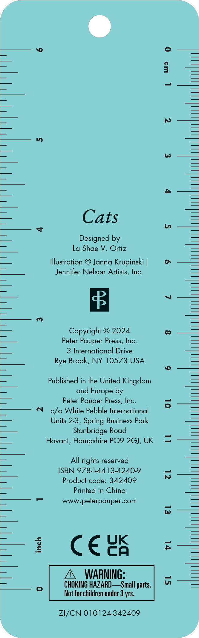 Peter Pauper Press - Cat's Beaded Bookmark