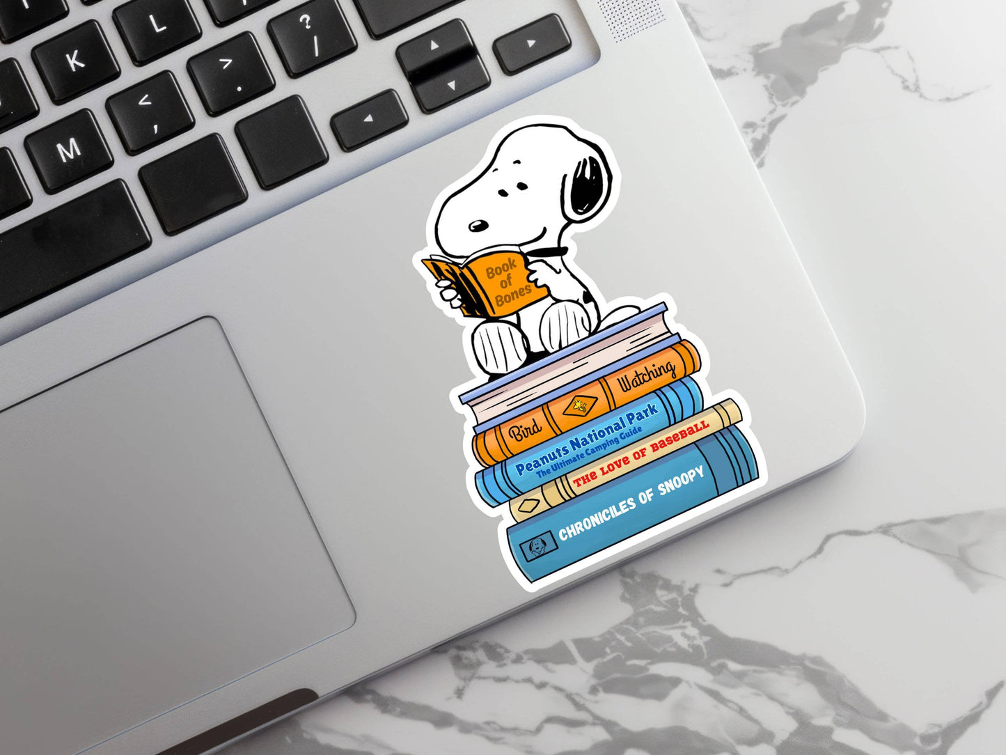 The Corner Shop - Cartoon Dog Book Stack Sticker