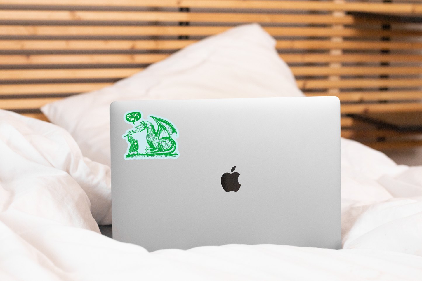 Yarnival - Oh Hell Nay Sticker - dragon, medieval, knight, slay