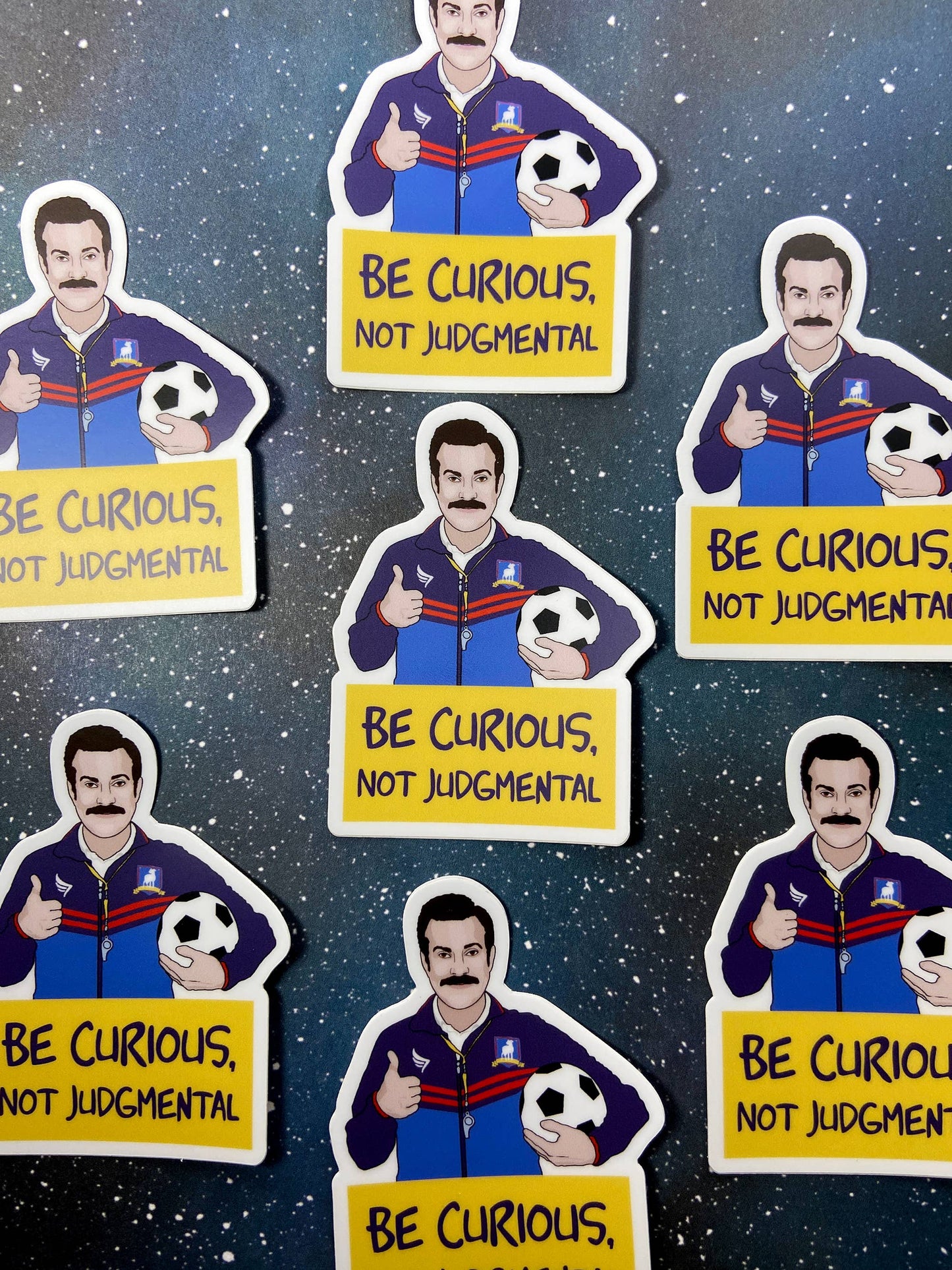 The Red Swan Shop - Vinyl Decal - "Be Curious, Not Judgemental " Ted Lasso