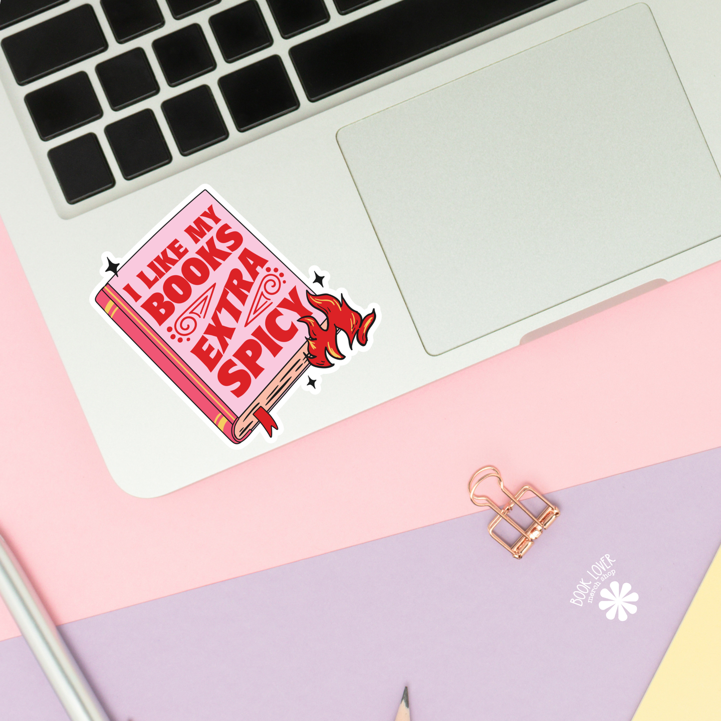 Book Lover Merch Shop - I Like My Books Extra Spicy Stickers / Bookish Merch Lover: Matte Stickers 2''